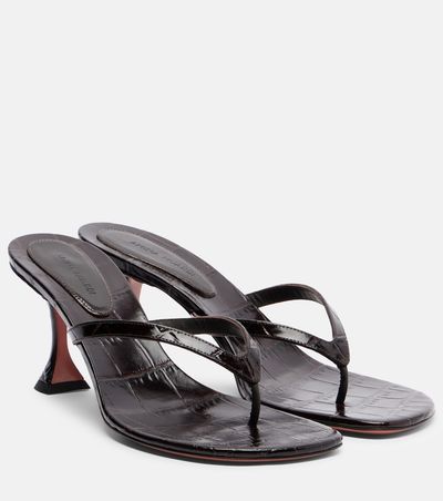 Amina Muaddi Amina Muaddi Juliette croc-effect leather thong sandals