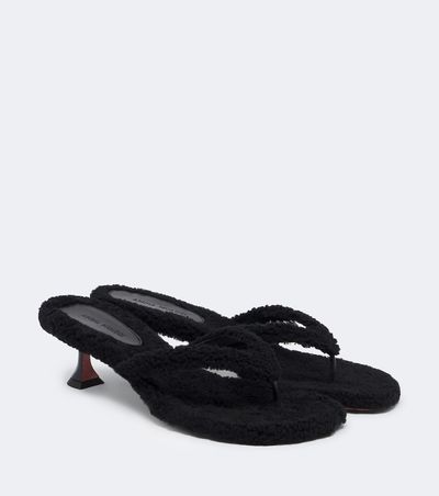 Amina Muaddi Amina Muaddi Juliette shearling thong sandals