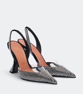 Amina Muaddi Amina Muaddi Lara embellished suede slingback pumps