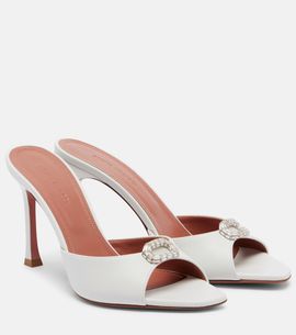 Amina Muaddi Amina Muaddi Mini Camelia embellished leather mules