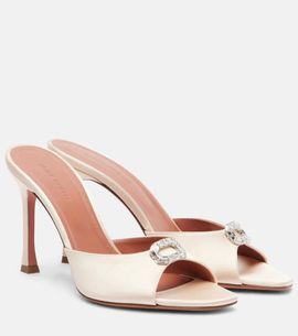 Amina Muaddi Amina Muaddi Mini Camelia embellished satin mules