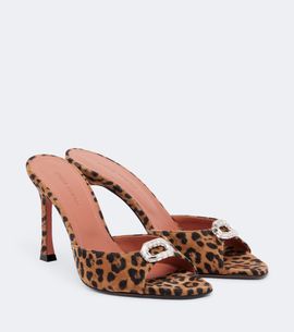 Amina Muaddi Amina Muaddi Mini Camelia leopard-print leather mules