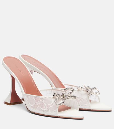 Amina Muaddi Amina Muaddi Rosie embellished lace mules