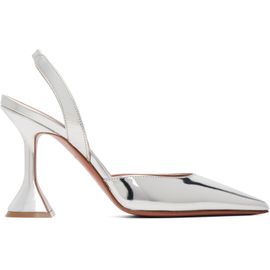 Amina Muaddi Amina Muaddi Silver Holli Sling 95 Heels