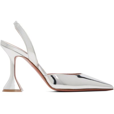 Amina Muaddi Amina Muaddi Silver Holli Sling 95 Heels