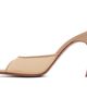 Amina Muaddi Amina Muaddi SSENSE Exclusive Beige Alexa Mesh Slipper 95 Heeled Sandals - 3