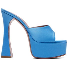 Amina Muaddi Amina Muaddi SSENSE Exclusive Blue Dalida Slipper 140 Heeled Sandals