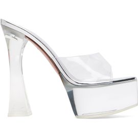Amina Muaddi Amina Muaddi Transparent Dalida Glass Plateau Slipper 140 Heeled Sandals