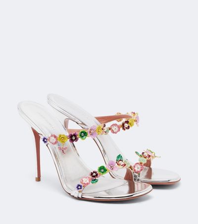 Amina Muaddi Amina Muaddi Vittoria floral embellished sandals