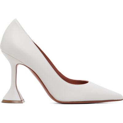 Amina Muaddi Amina Muaddi White Ami Pump 95 Heels