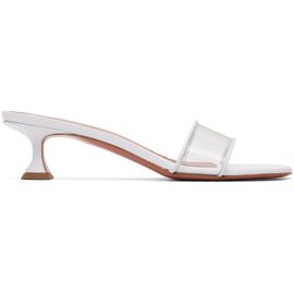 Amina Muaddi Amina Muaddi White Andreea Glass Slipper 45 Heeled Sandals