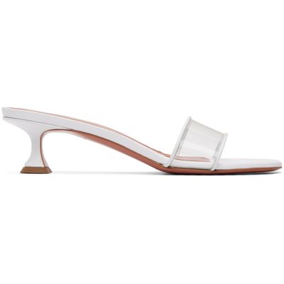 Amina Muaddi Amina Muaddi White Andreea Glass Slipper 45 Heeled Sandals