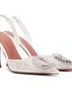 Amina Muaddi Amina Muaddi White Camelia Lace Sling 90 Heels - 4