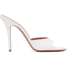 Amina Muaddi Amina Muaddi White Elodie Slipper 105 Heeled Sandals