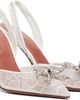 Amina Muaddi Amina Muaddi White Rosie Lace Sling 95 Heels - 4