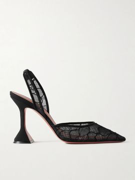 AMINA MUADDI Holli 95 corded lace slingback pumps