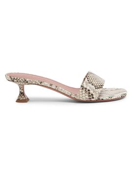 Amina Muaddi Women's Andreea 45MM Snake-Embossed Leather Mules