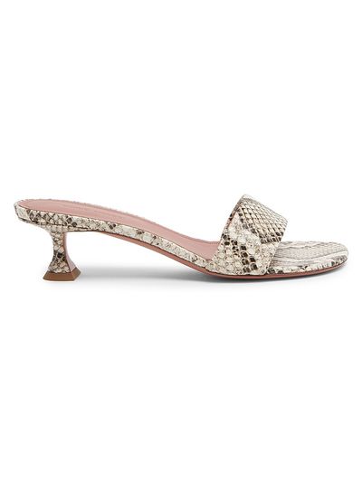 Amina Muaddi Women's Andreea 45MM Snake-Embossed Leather Mules