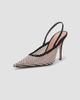 Amina Muaddi Women's Felicia 100MM Crystal-Embellished Net & Suede Slingback Pumps - 2