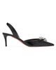 Amina Muaddi Women's Rosie Crystal 60MM Bow Leather Slingback Pumps - 1