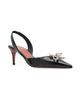 Amina Muaddi Women's Rosie Crystal 60MM Bow Leather Slingback Pumps - 3
