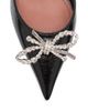 Amina Muaddi Women's Rosie Crystal 60MM Bow Leather Slingback Pumps - 5