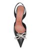 Amina Muaddi Women's Rosie Crystal 60MM Bow Leather Slingback Pumps - 6