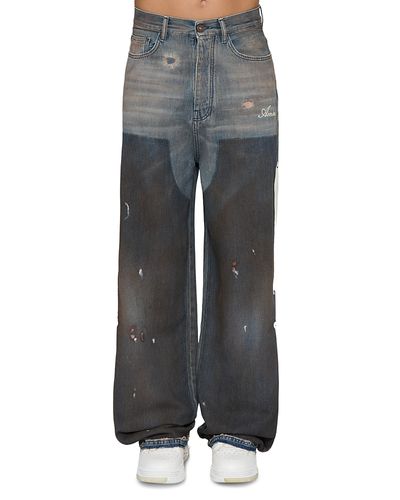Amiri amiri Baggy Fit Faded Carpenter Jeans in Dark Dust