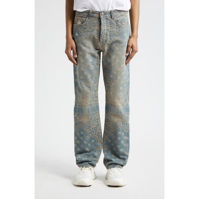 AMIRI AMIRI Bandana Jacquard Straight Leg Jeans