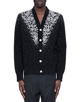 Amiri amiri Beaded Micro Stars Wool & Cashmere Cardigan