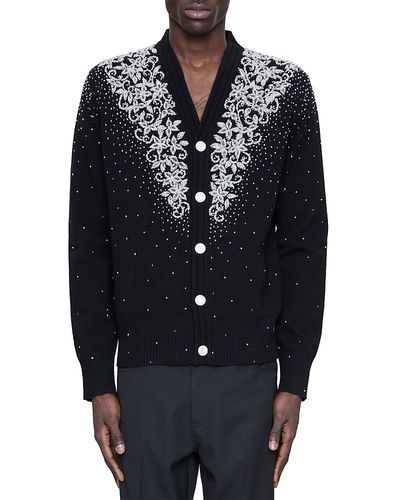 Amiri amiri Beaded Micro Stars Wool & Cashmere Cardigan