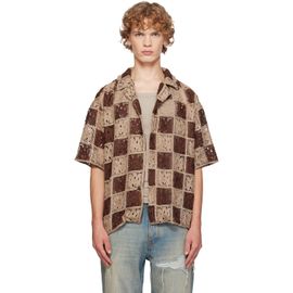 AMIRI AMIRI Beige & Brown MA Quad Checker Oversized Camp Shirt