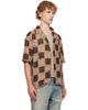 AMIRI AMIRI Beige & Brown MA Quad Checker Oversized Camp Shirt - 2