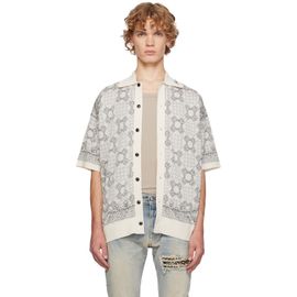 AMIRI AMIRI Beige MA Quad Check Mesh Knit Shirt