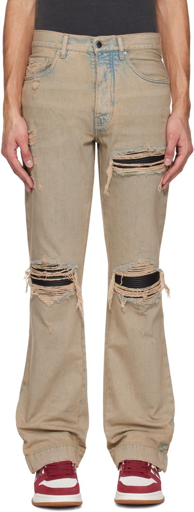 AMIRI AMIRI Beige MX1 Straight Flare Jeans