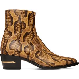 AMIRI AMIRI Beige Python Embossed Ryder Boots