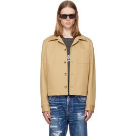 AMIRI AMIRI Beige Script Collar Shirt Jacket