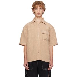 AMIRI AMIRI Beige Script Linen Shirt