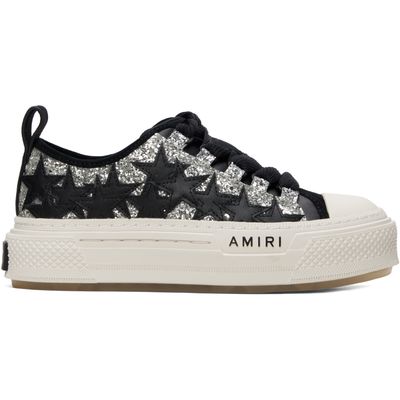AMIRI AMIRI Black & Gray Glitter Stars Court Low Sneakers