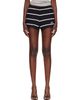 AMIRI AMIRI Black & White Script Stripe Sweat Shorts - 1