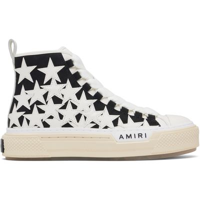AMIRI AMIRI Black & White Stars Court Hi Sneakers