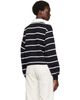 AMIRI AMIRI Black & White Striped Long Sleeve Polo - 3