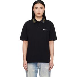 AMIRI AMIRI Black 'AMIRI' Floral Collar Polo