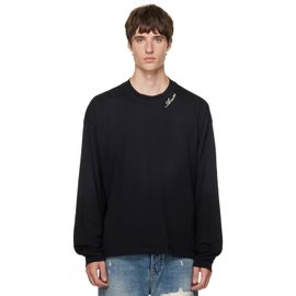 AMIRI AMIRI Black 'AMIRI' Script Oversized Long Sleeve T-shirt