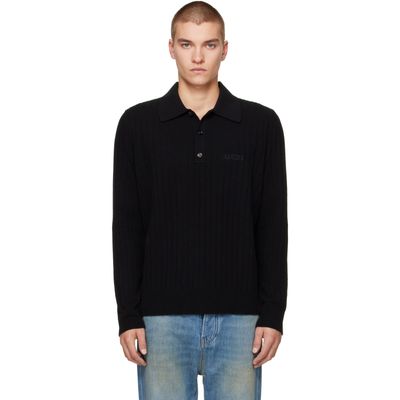 AMIRI AMIRI Black 'Amiri' Soft Rib Knit Polo
