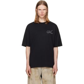 AMIRI AMIRI Black Crystal Amiri Script Oversized T-shirt
