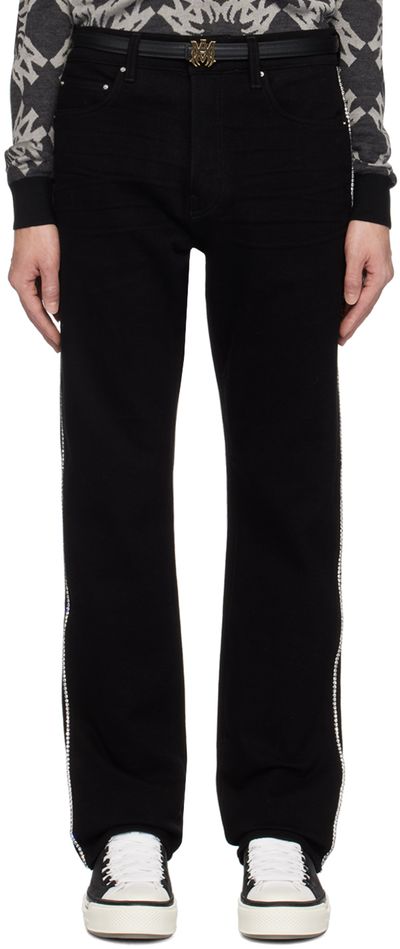 AMIRI AMIRI Black Crystal Stripe Slim Jeans