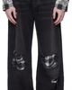 AMIRI AMIRI Black Flannel Repair Baggy Jeans - 1