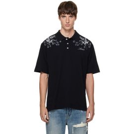 AMIRI AMIRI Black Floral Embroidered Polo