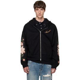 AMIRI AMIRI Black Floral Sleeve Zipped Hoodie
